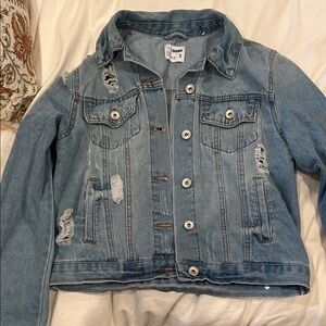 Light Blue Distressed Jean Jacket